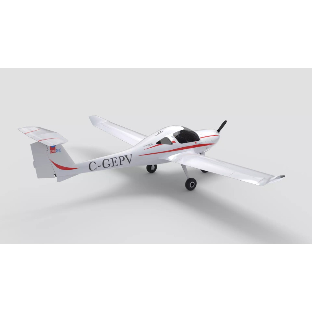 Diamond DA20 C1 3D Model – Low Poly Rigged Aircraft, FBX - View 5