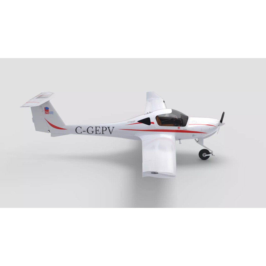 Diamond DA20 C1 3D Model – Low Poly Rigged Aircraft, FBX - View 6