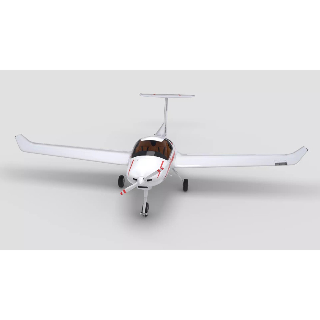 Diamond DA20 C1 3D Model – Low Poly Rigged Aircraft, FBX - View 7