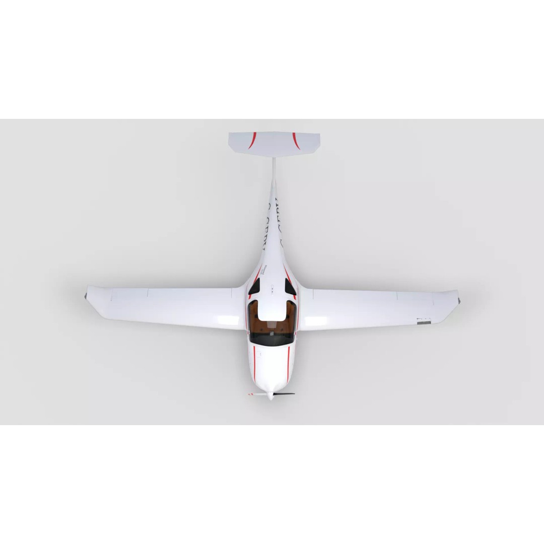 Diamond DA20 C1 3D Model – Low Poly Rigged Aircraft, FBX - View 8