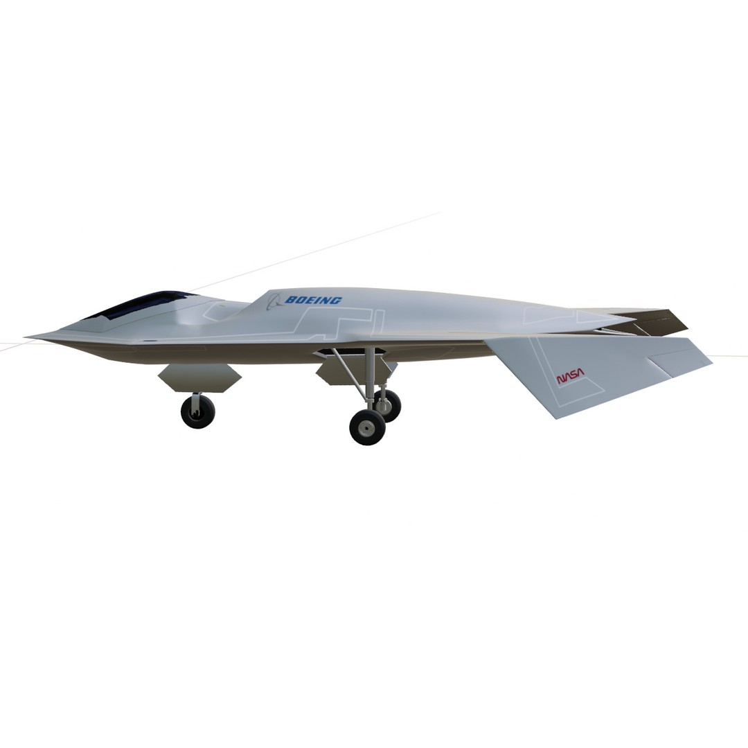 Boeing Bird of Prey 3D Model – Low Poly Stealth Aircraft, FBX, OBJ - View 10