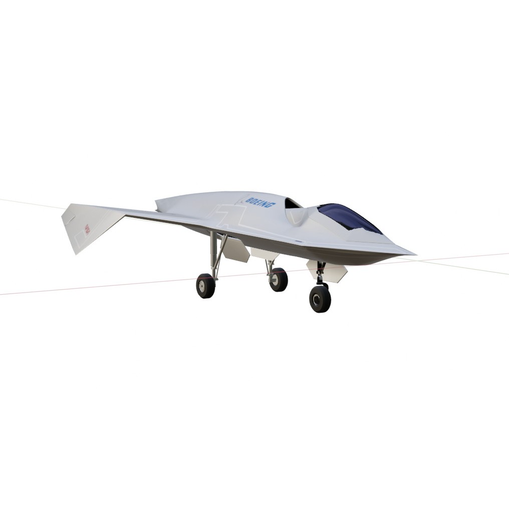 Boeing Bird of Prey 3D Model – Low Poly Stealth Aircraft, FBX, OBJ - View 13