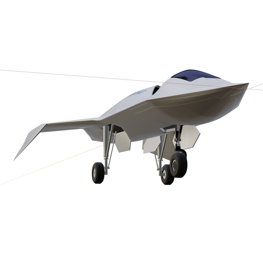 Boeing Bird of Prey 3D Model – Low Poly Stealth Aircraft, FBX, OBJ - View 14