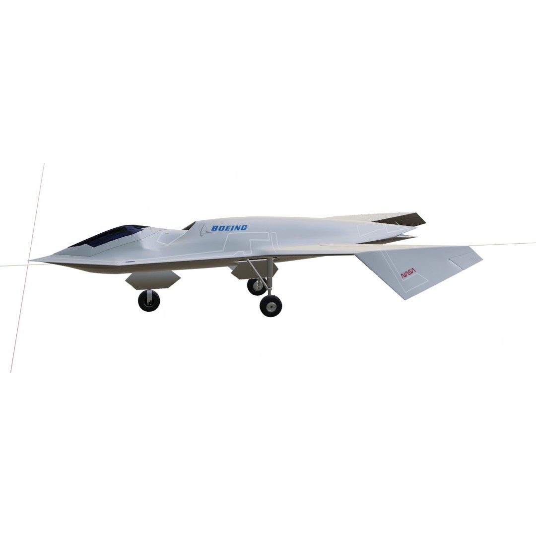 Boeing Bird of Prey 3D Model – Low Poly Stealth Aircraft, FBX, OBJ - View 15