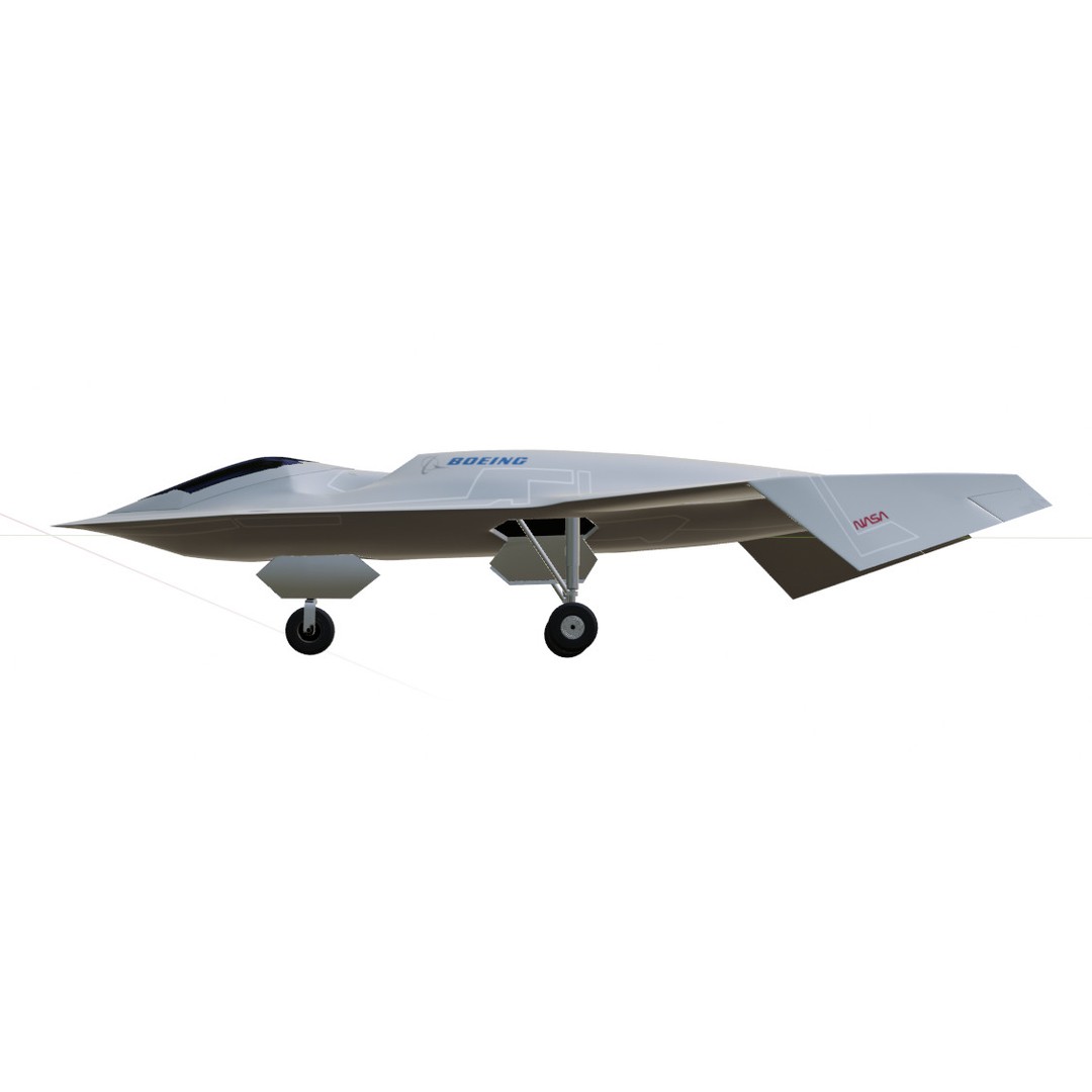Boeing Bird of Prey 3D Model – Low Poly Stealth Aircraft, FBX, OBJ - View 16