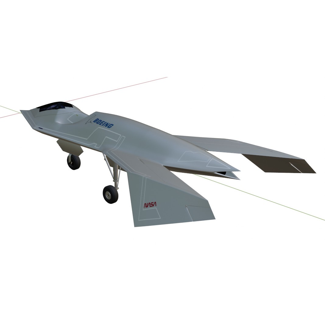 Boeing Bird of Prey 3D Model – Low Poly Stealth Aircraft, FBX, OBJ - View 17