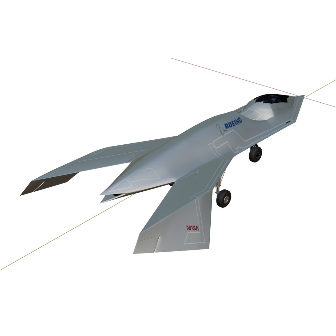 Boeing Bird of Prey 3D Model – Low Poly Stealth Aircraft, FBX, OBJ - View 18