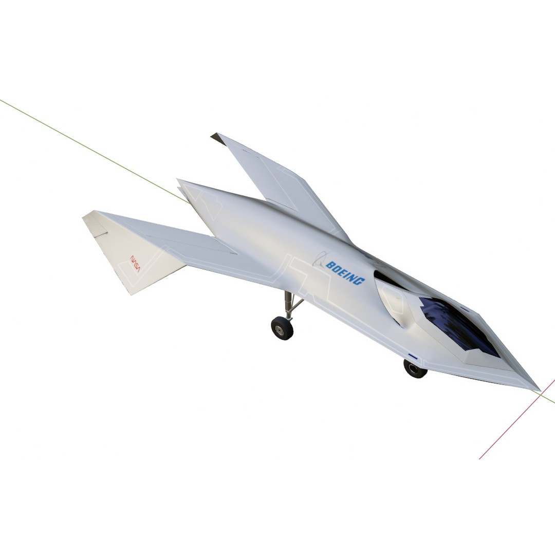 Boeing Bird of Prey 3D Model – Low Poly Stealth Aircraft, FBX, OBJ - View 19