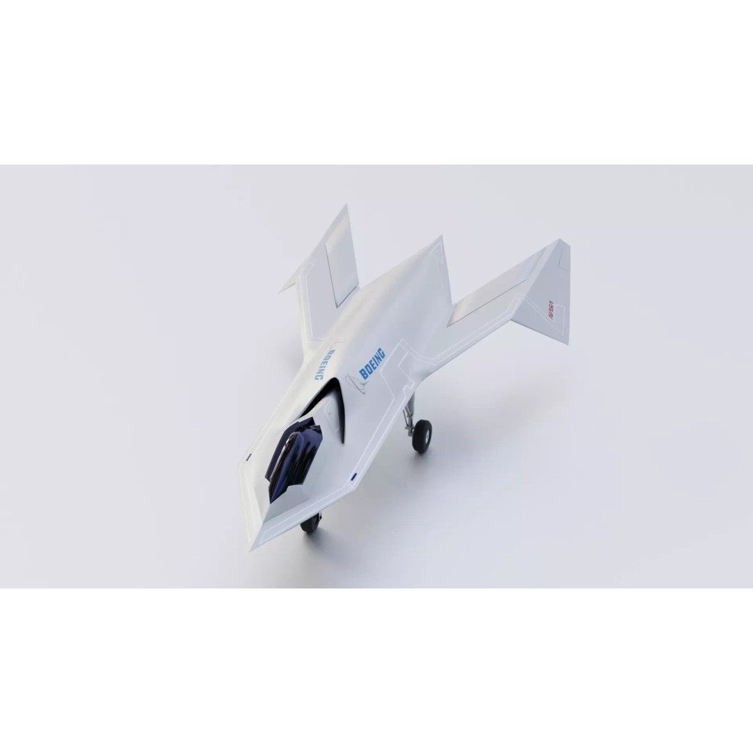 Boeing Bird of Prey 3D Model – Low Poly Stealth Aircraft, FBX, OBJ - View 2