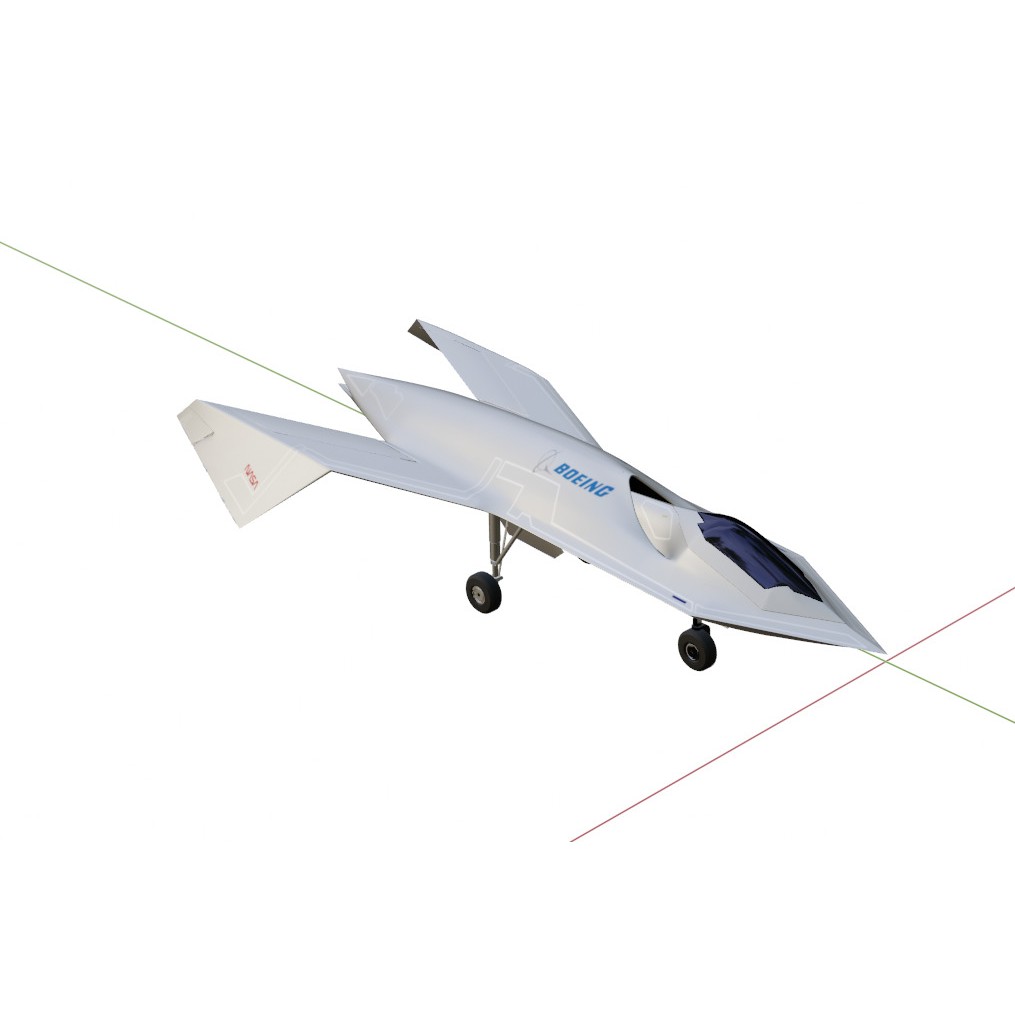 Boeing Bird of Prey 3D Model – Low Poly Stealth Aircraft, FBX, OBJ - View 20