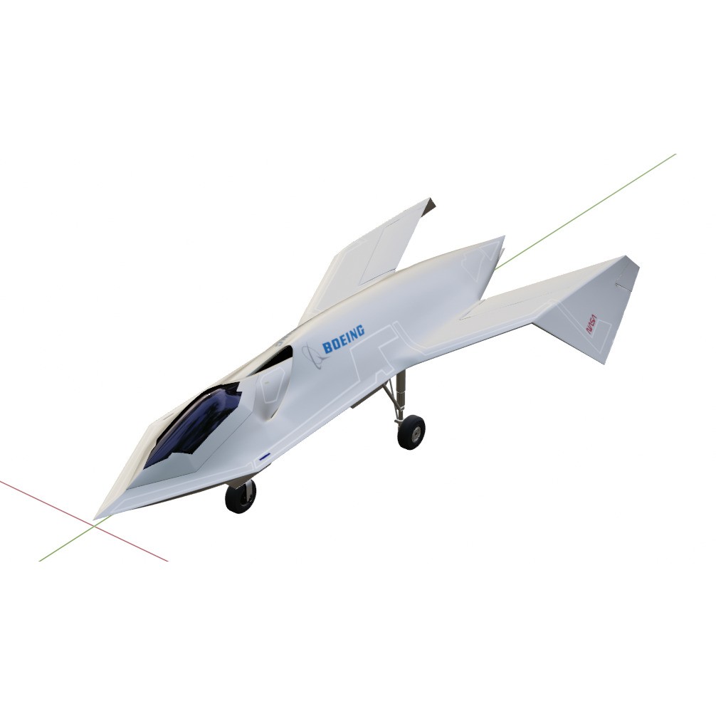 Boeing Bird of Prey 3D Model – Low Poly Stealth Aircraft, FBX, OBJ - View 23