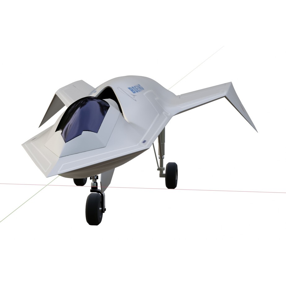 Boeing Bird of Prey 3D Model – Low Poly Stealth Aircraft, FBX, OBJ - View 24