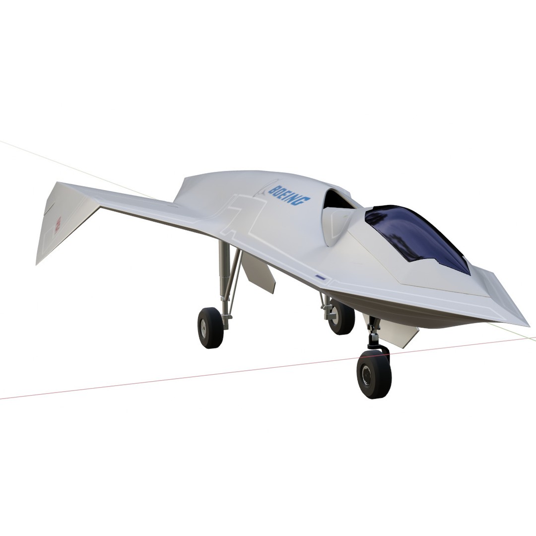 Boeing Bird of Prey 3D Model – Low Poly Stealth Aircraft, FBX, OBJ - View 25