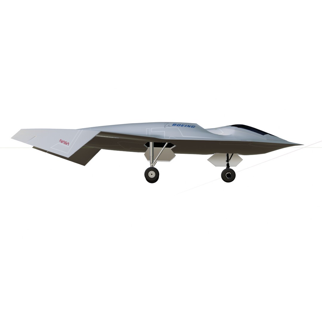 Boeing Bird of Prey 3D Model – Low Poly Stealth Aircraft, FBX, OBJ - View 26