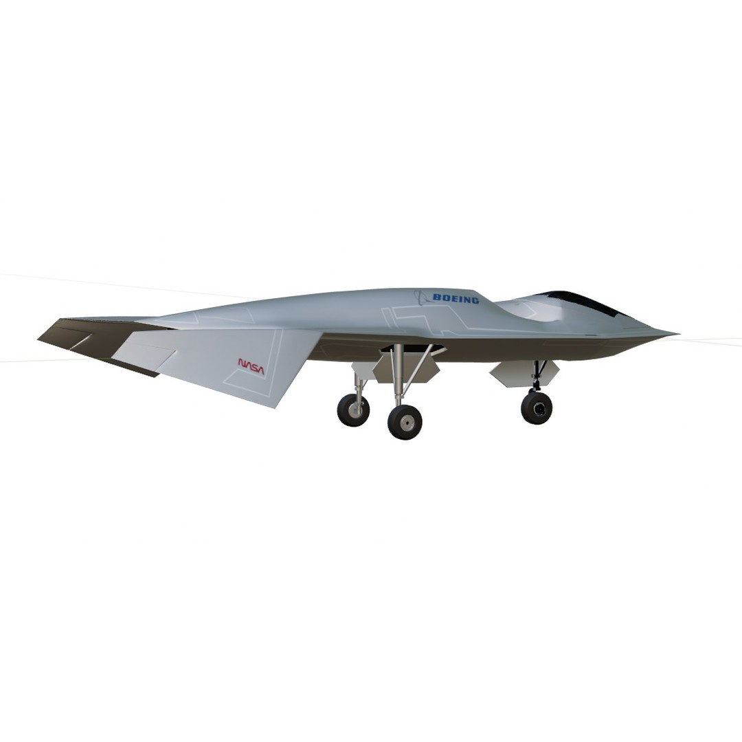 Boeing Bird of Prey 3D Model – Low Poly Stealth Aircraft, FBX, OBJ - View 27