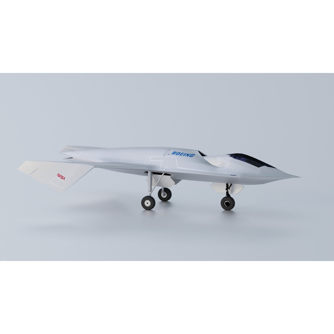 Boeing Bird of Prey 3D Model – Low Poly Stealth Aircraft, FBX, OBJ - View 3