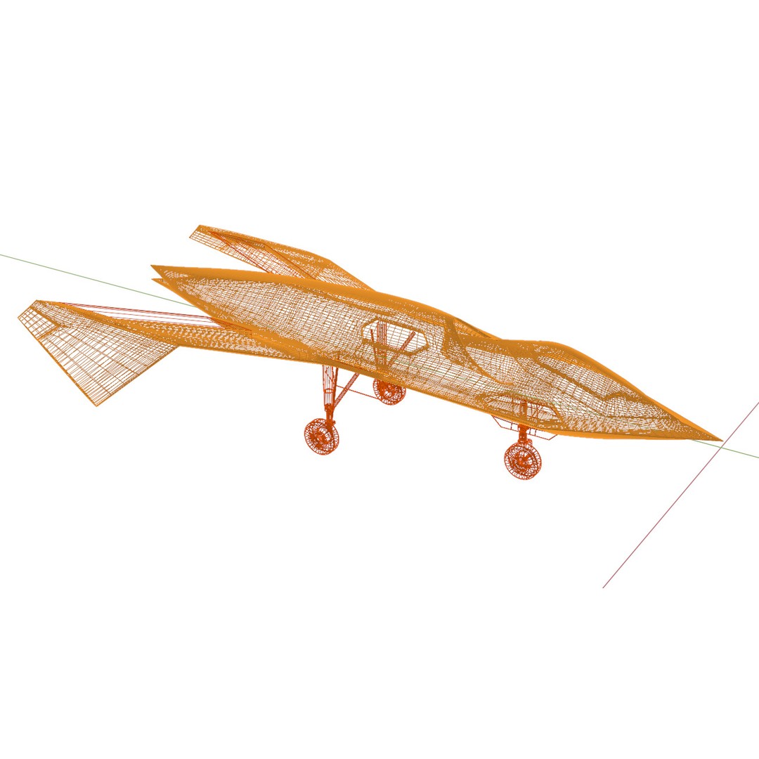 Boeing Bird of Prey 3D Model – Low Poly Stealth Aircraft, FBX, OBJ - View 30