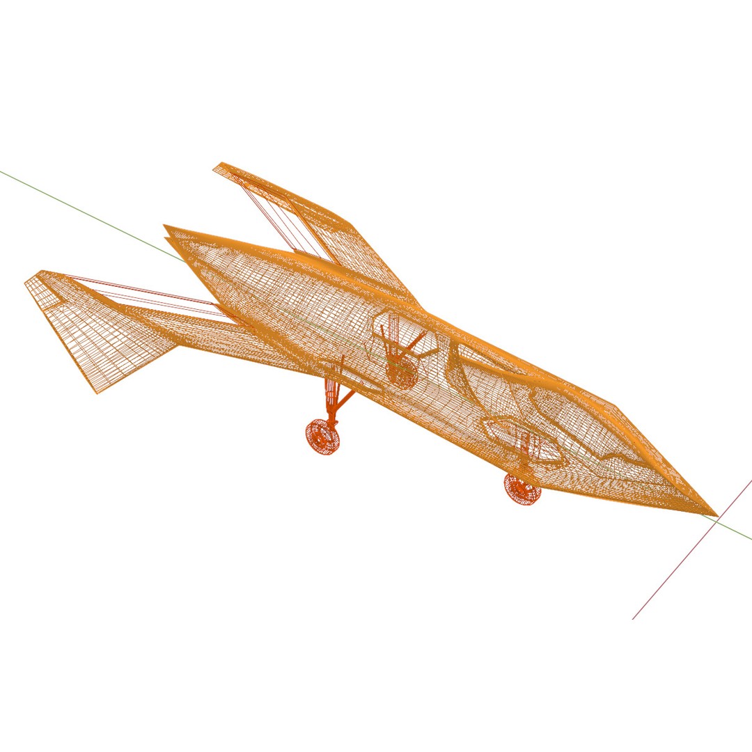 Boeing Bird of Prey 3D Model – Low Poly Stealth Aircraft, FBX, OBJ - View 32