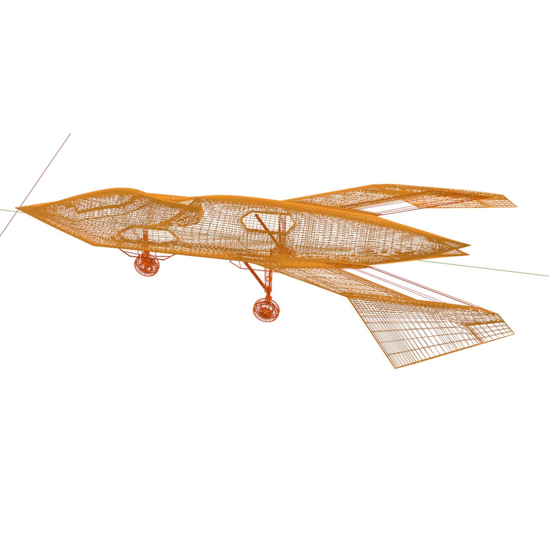 Boeing Bird of Prey 3D Model – Low Poly Stealth Aircraft, FBX, OBJ - View 33