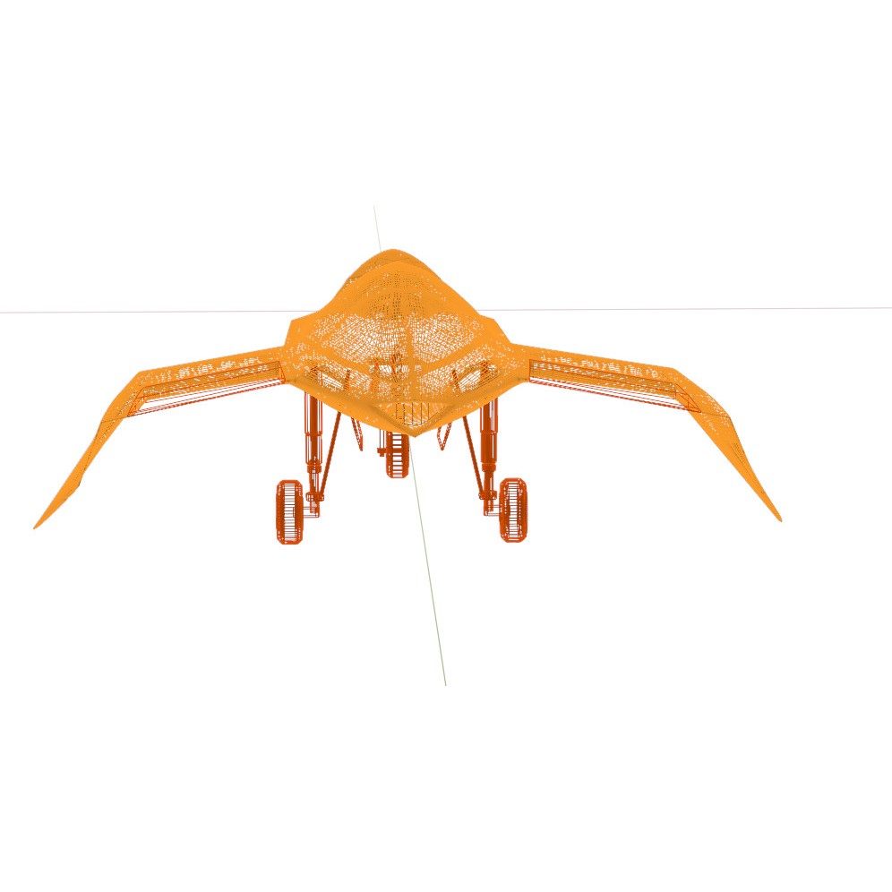Boeing Bird of Prey 3D Model – Low Poly Stealth Aircraft, FBX, OBJ - View 34