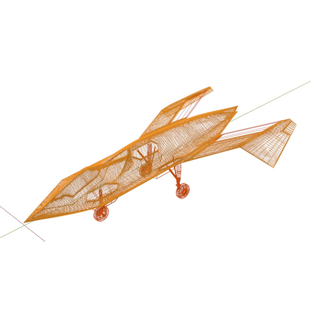 Boeing Bird of Prey 3D Model – Low Poly Stealth Aircraft, FBX, OBJ - View 35