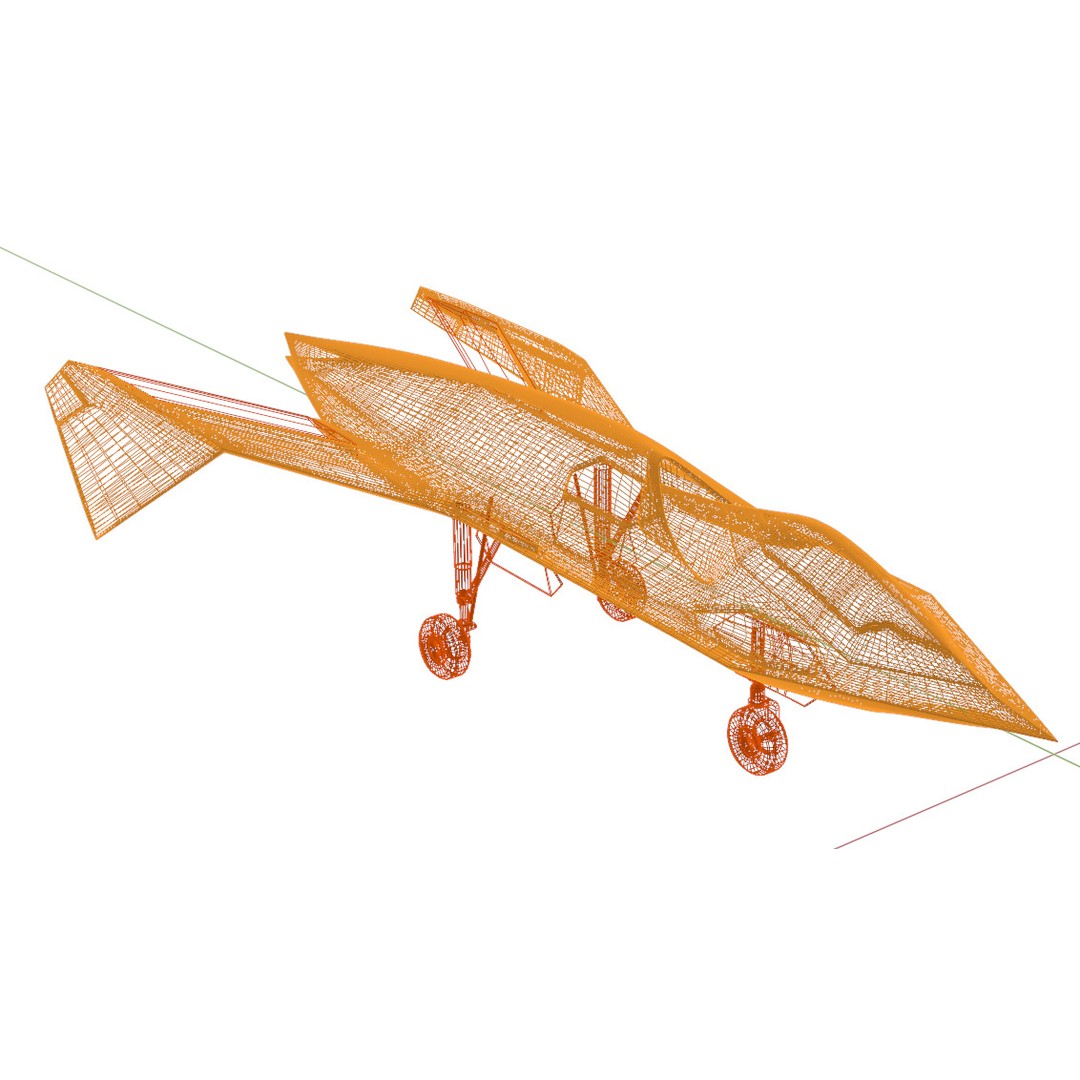 Boeing Bird of Prey 3D Model – Low Poly Stealth Aircraft, FBX, OBJ - View 37