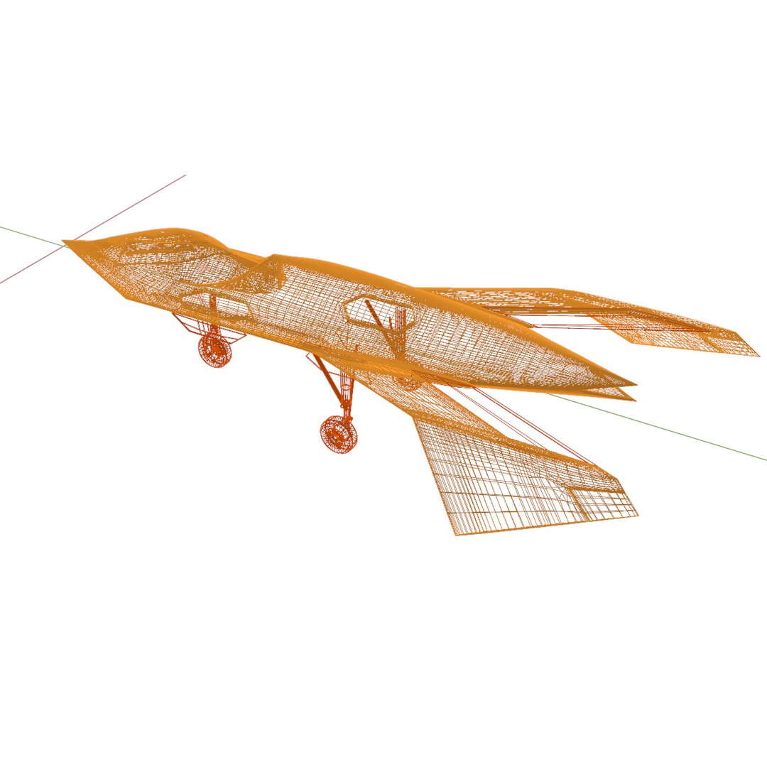 Boeing Bird of Prey 3D Model – Low Poly Stealth Aircraft, FBX, OBJ - View 38