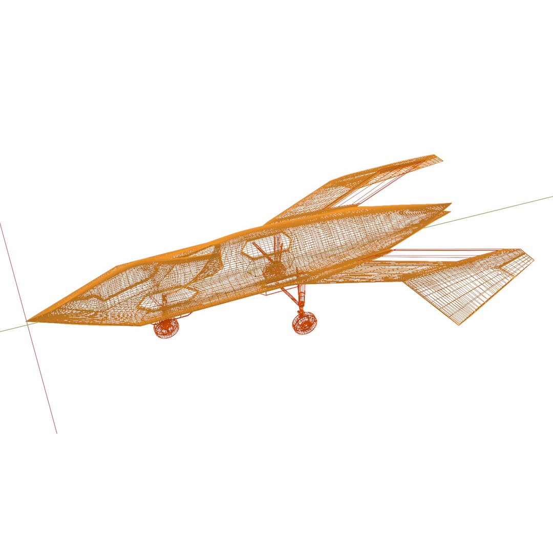 Boeing Bird of Prey 3D Model – Low Poly Stealth Aircraft, FBX, OBJ - View 39