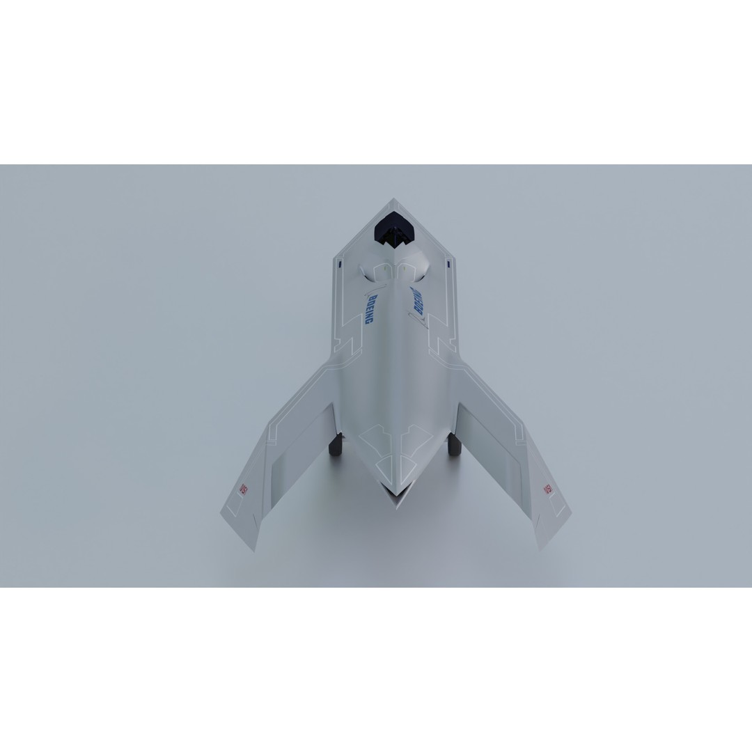 Boeing Bird of Prey 3D Model – Low Poly Stealth Aircraft, FBX, OBJ - View 4