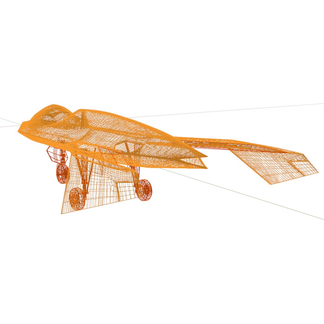 Boeing Bird of Prey 3D Model – Low Poly Stealth Aircraft, FBX, OBJ - View 40