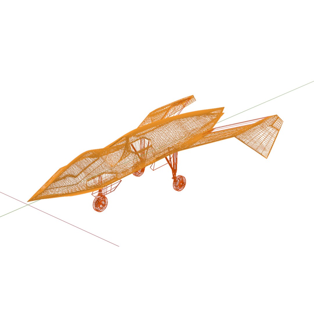 Boeing Bird of Prey 3D Model – Low Poly Stealth Aircraft, FBX, OBJ - View 41