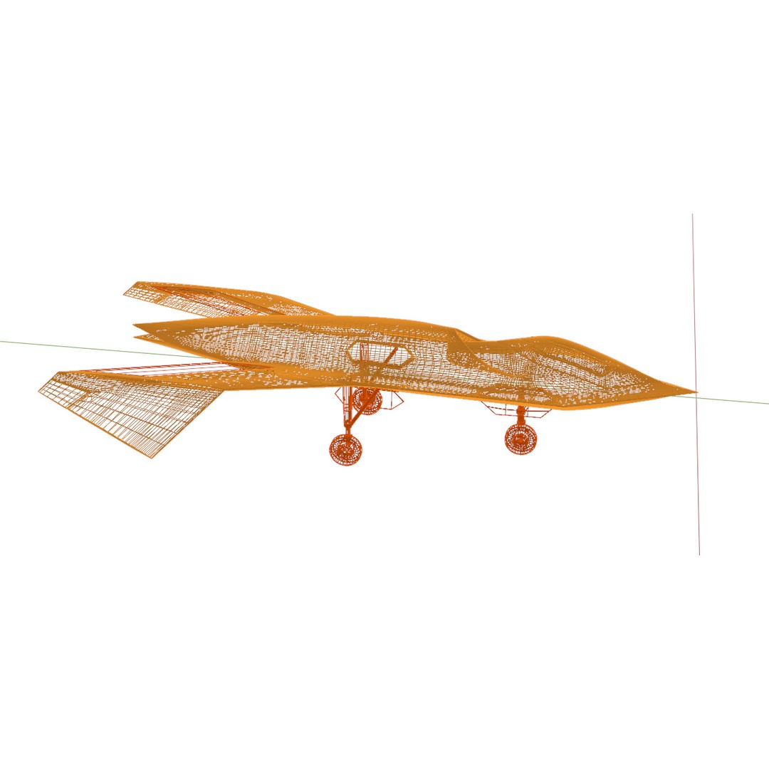 Boeing Bird of Prey 3D Model – Low Poly Stealth Aircraft, FBX, OBJ - View 42