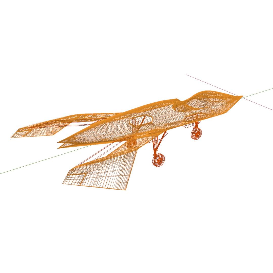 Boeing Bird of Prey 3D Model – Low Poly Stealth Aircraft, FBX, OBJ - View 43