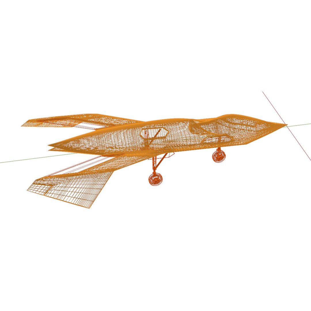 Boeing Bird of Prey 3D Model – Low Poly Stealth Aircraft, FBX, OBJ - View 44
