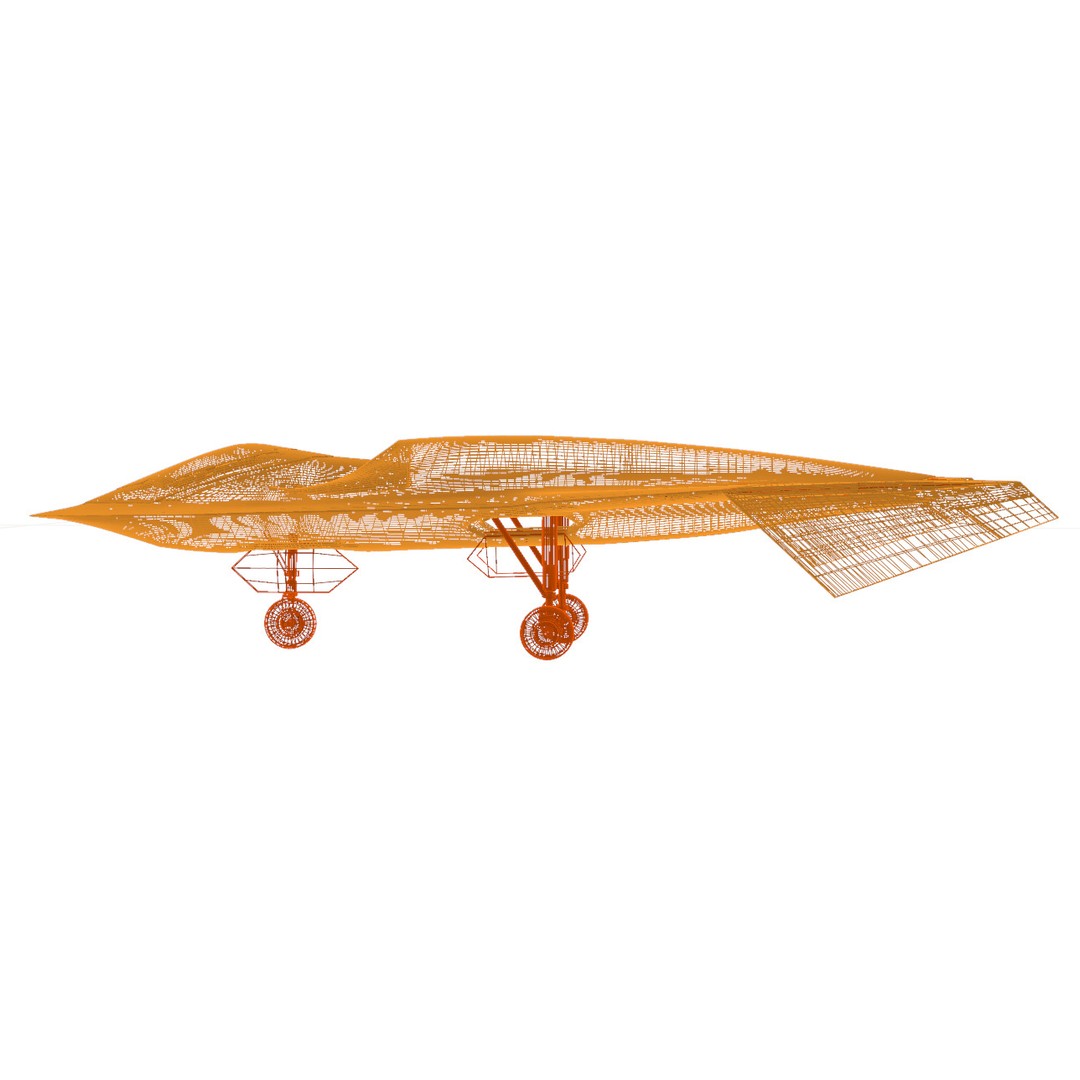 Boeing Bird of Prey 3D Model – Low Poly Stealth Aircraft, FBX, OBJ - View 45