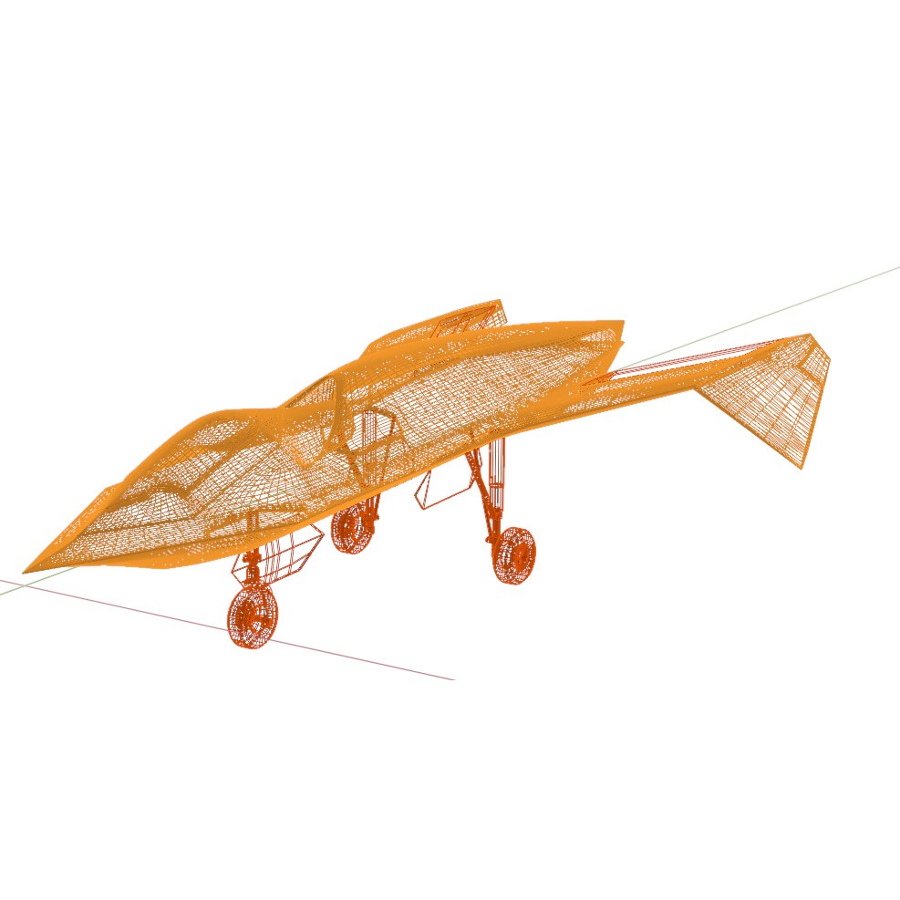 Boeing Bird of Prey 3D Model – Low Poly Stealth Aircraft, FBX, OBJ - View 46