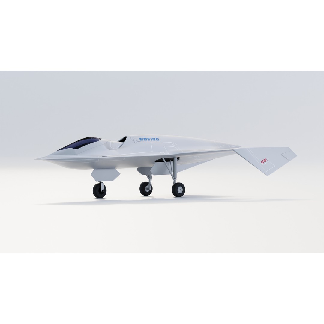 Boeing Bird of Prey 3D Model – Low Poly Stealth Aircraft, FBX, OBJ - View 5