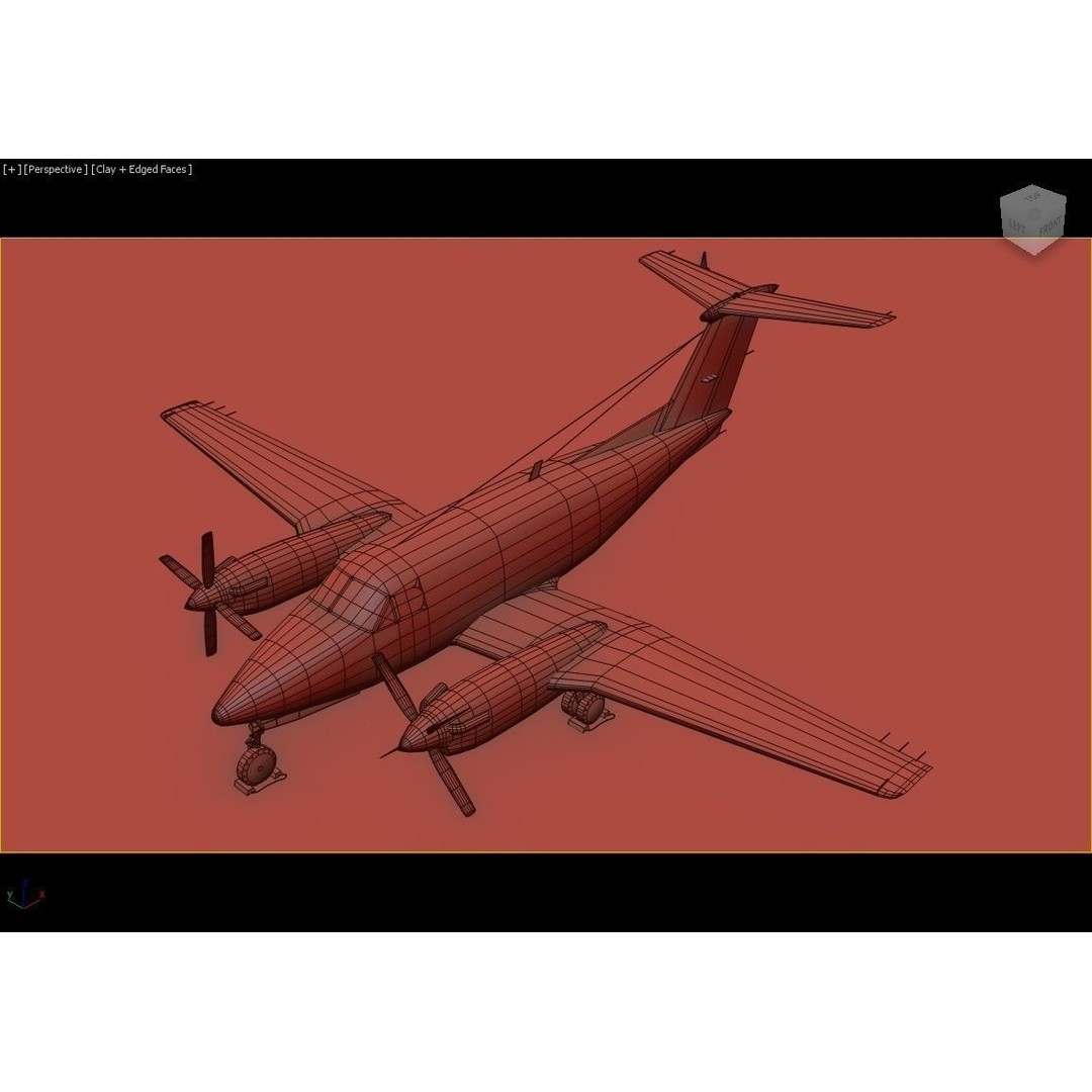 Beech King Air 200 3D Model – Low Poly Static Aircraft for Simulators
