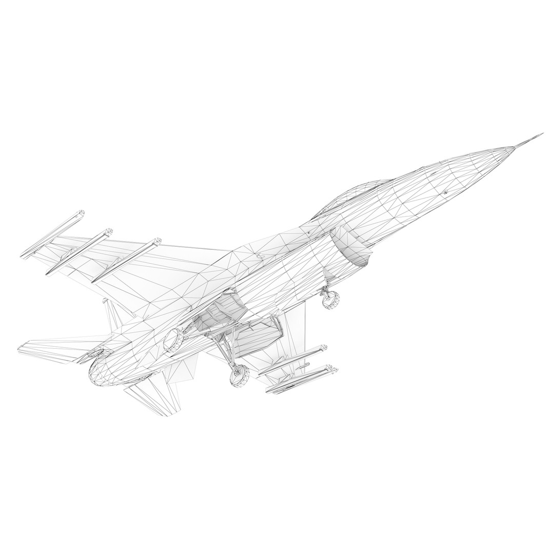 General Dynamics F-16 Fighting Falcon 3D Model – Low Poly Game Asset, FBX