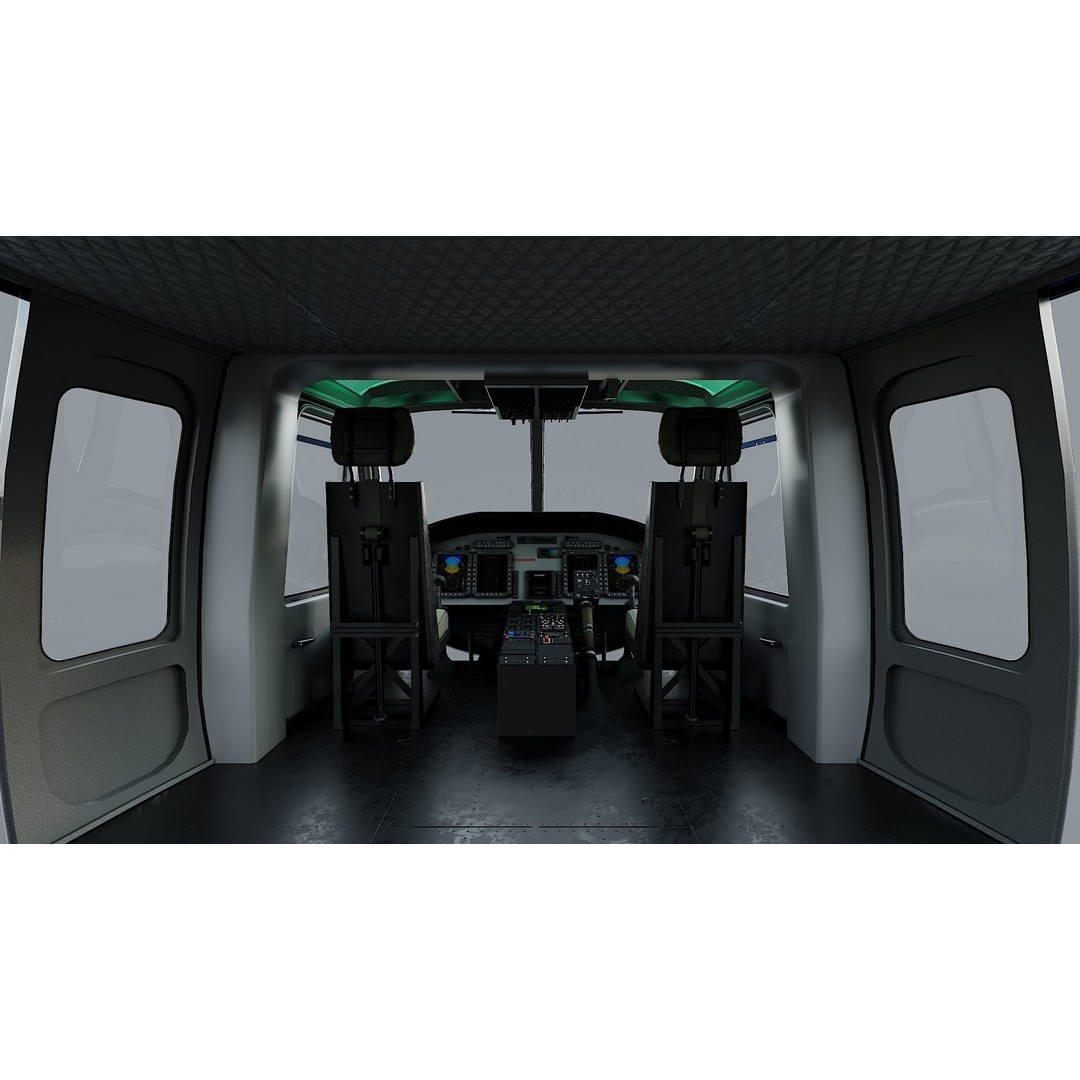 Bell-412 Helicopter 3D Model – Low Poly NYPD Aircraft, FBX - View 15