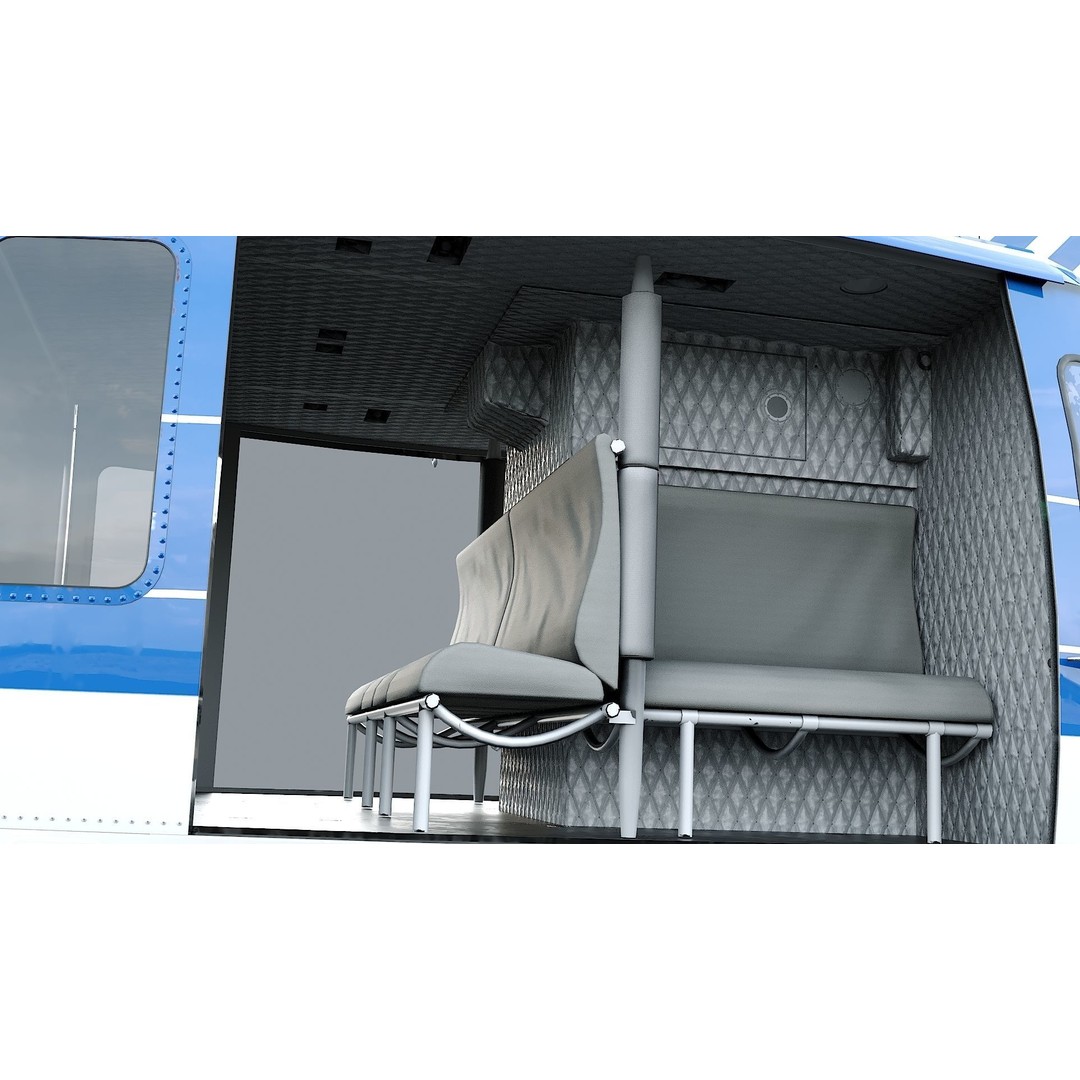 Bell-412 Helicopter 3D Model – Low Poly NYPD Aircraft, FBX - View 16