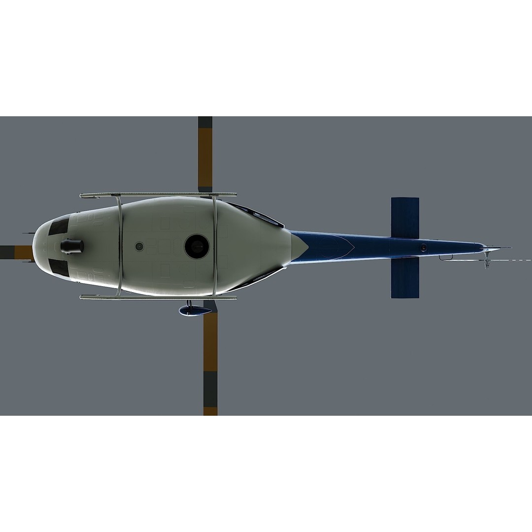 Bell-412 Helicopter 3D Model – Low Poly NYPD Aircraft, FBX - View 21