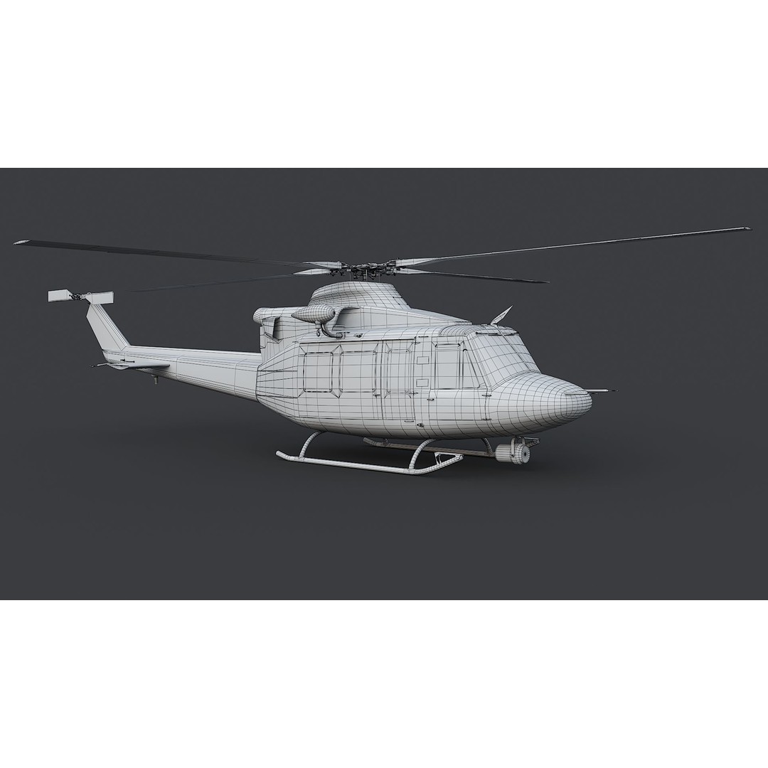 Bell-412 Helicopter 3D Model – Low Poly NYPD Aircraft, FBX - View 29