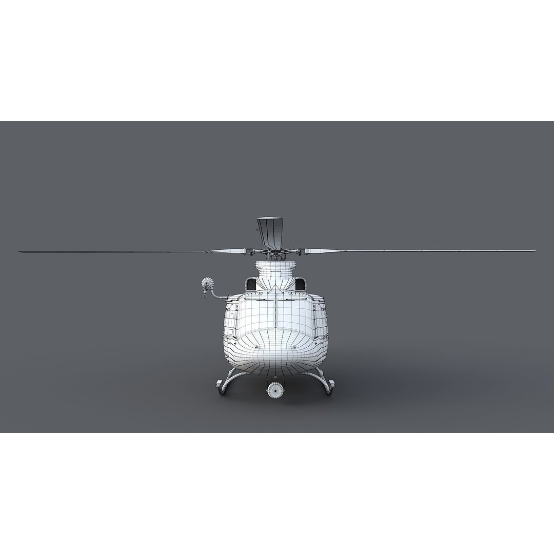 Bell-412 Helicopter 3D Model – Low Poly NYPD Aircraft, FBX - View 30