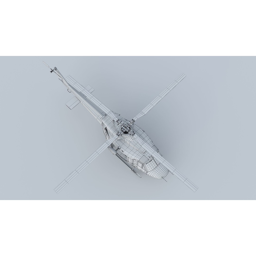 Bell-412 Helicopter 3D Model – Low Poly NYPD Aircraft, FBX - View 33