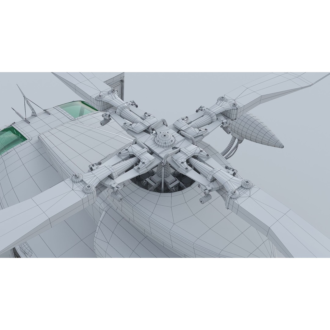 Bell-412 Helicopter 3D Model – Low Poly NYPD Aircraft, FBX - View 37