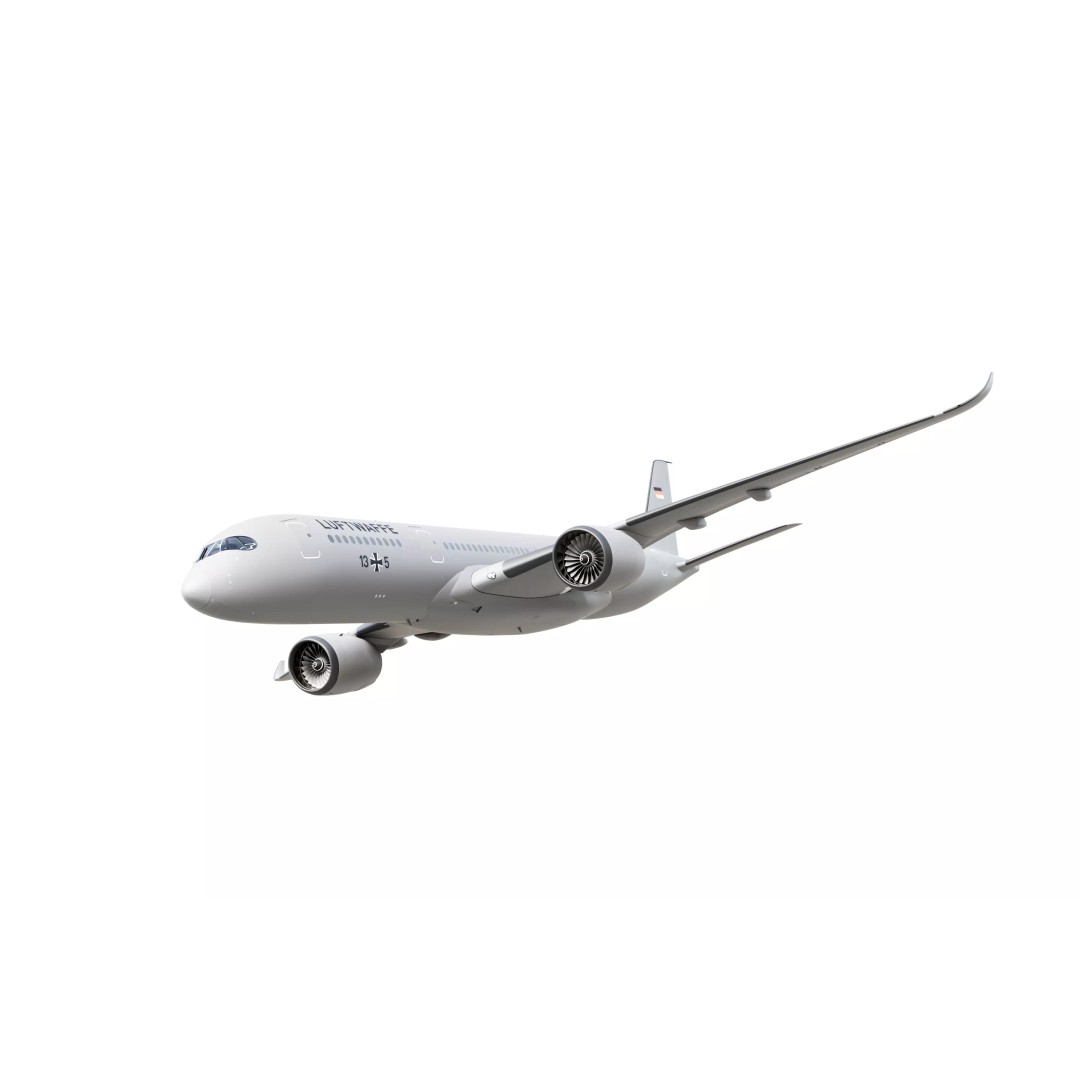 Airbus A350-900 3D Model – Fictional Luftwaffe Military Asset, Blender