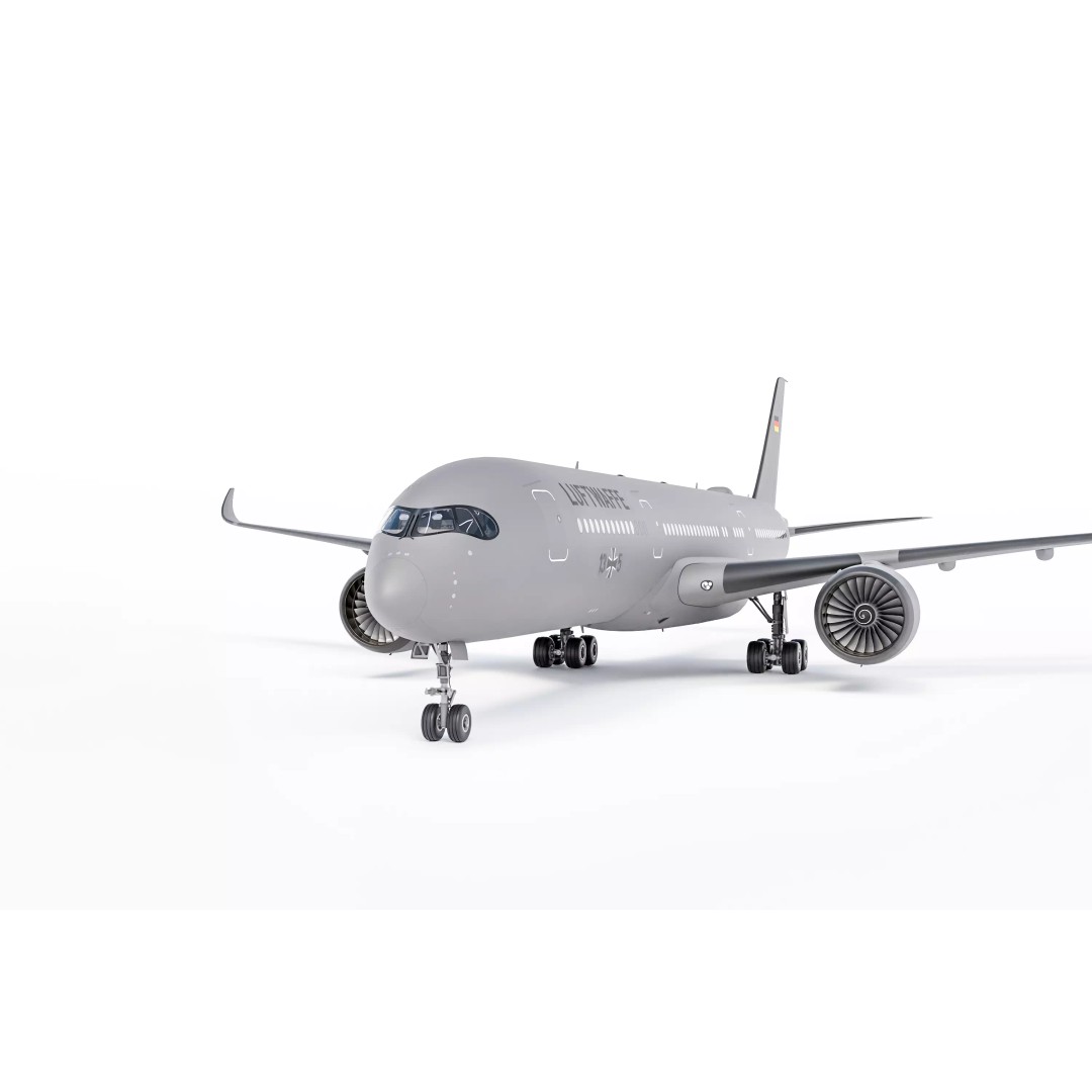 Airbus A350-900 3D Model – Fictional Luftwaffe Military Asset, Blender - View 2