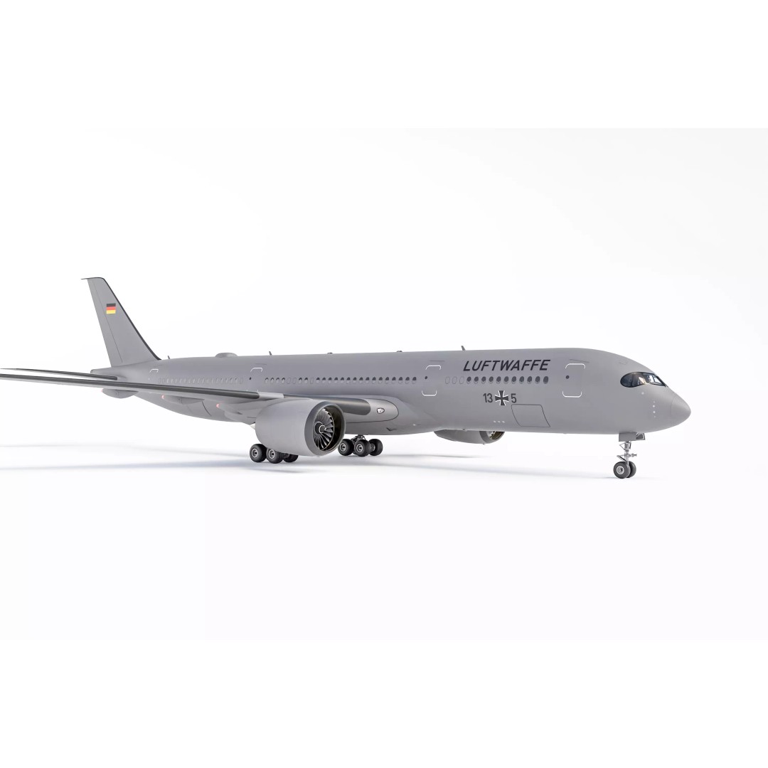 Airbus A350-900 3D Model – Fictional Luftwaffe Military Asset, Blender - View 4