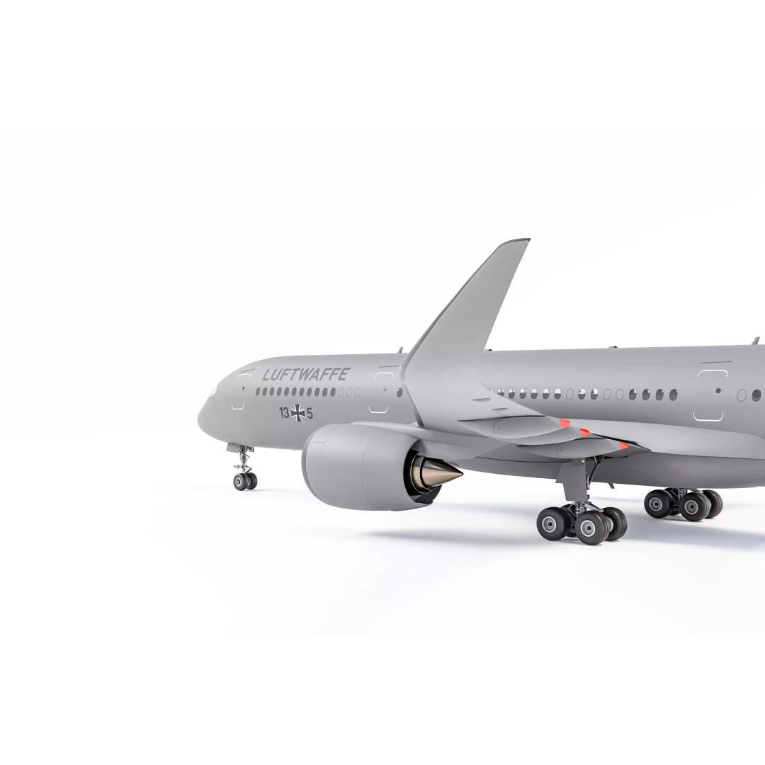 Airbus A350-900 3D Model – Fictional Luftwaffe Military Asset, Blender - View 6